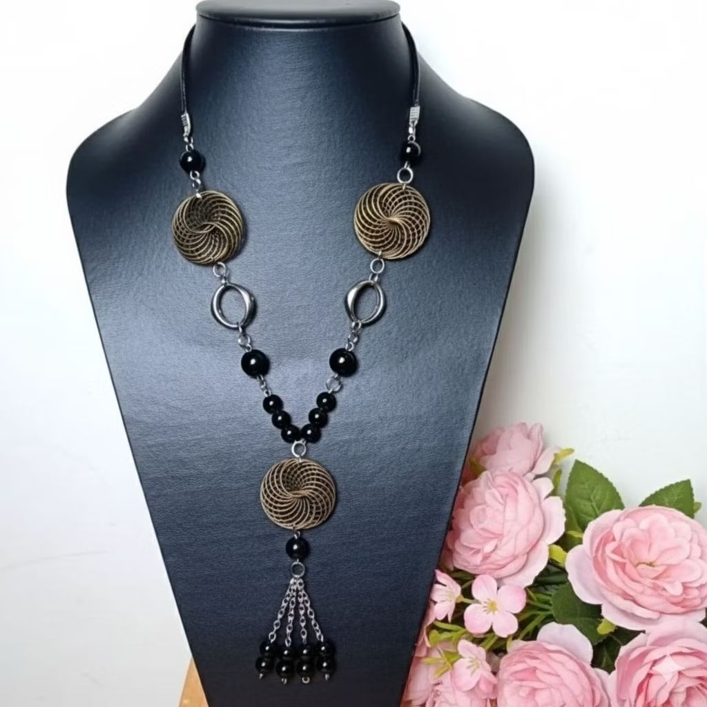 kalung etnik panjang elegan cantik aksesoris kalung wanita