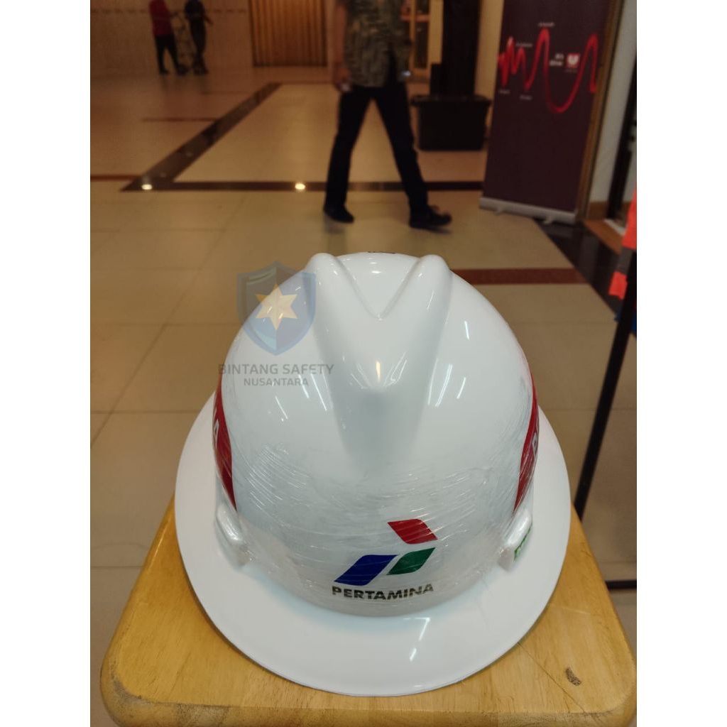 Helm Safety Pertamina Fullbrim Fastrack - Helm Safety Msa Fullbrim Putih Fastrack Logo Pertamina