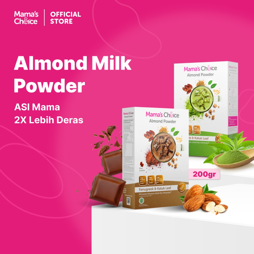 Susu Almond ASI BOOSTER | Almond Milk Powder Mama's Choice - Pelancaran ASI Terdaftar BPOM, Halal MU