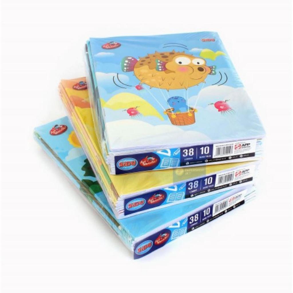 Buku Tulis Sidu 38 Lembar / Buku Tulis Sekolah ( 1 Pack Isi 10Pcs )