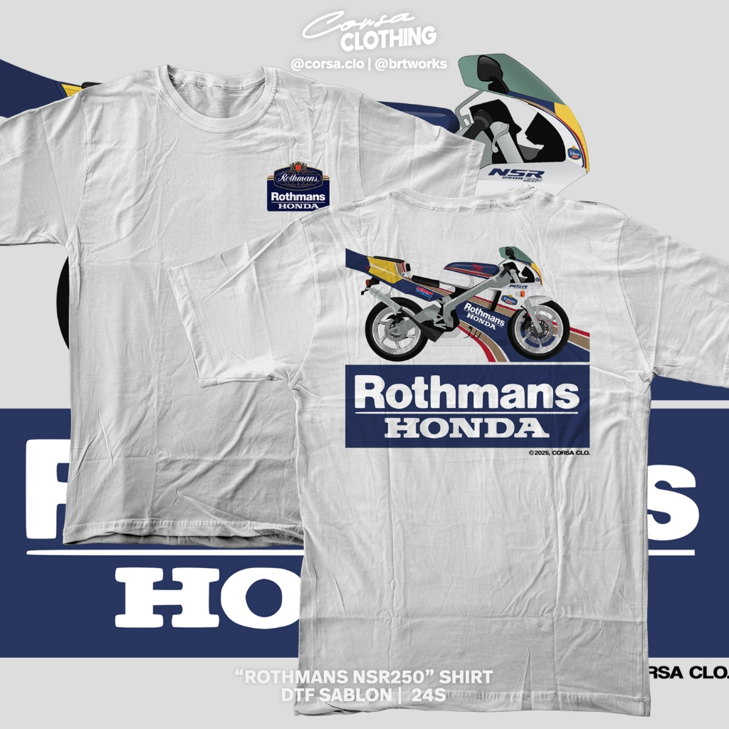 Kaos Mobil "Rothmans NSR 250" Kaos Pria Otomotif Premium 24s