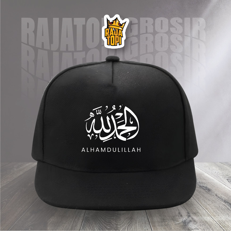 Topi Snapback Custom Logo Sablon Islami Untuk Remaja & Dewasa/ Topi Islami/ ALHAMDULILLAH