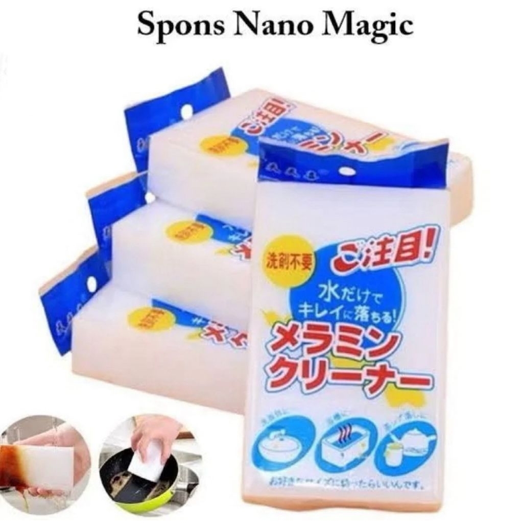 Spons Ajaib Magic Sponge Multifungsi / Pembersih Noda Sepatu, Celana, Dinding, & Cuci Piring 1 Pcs