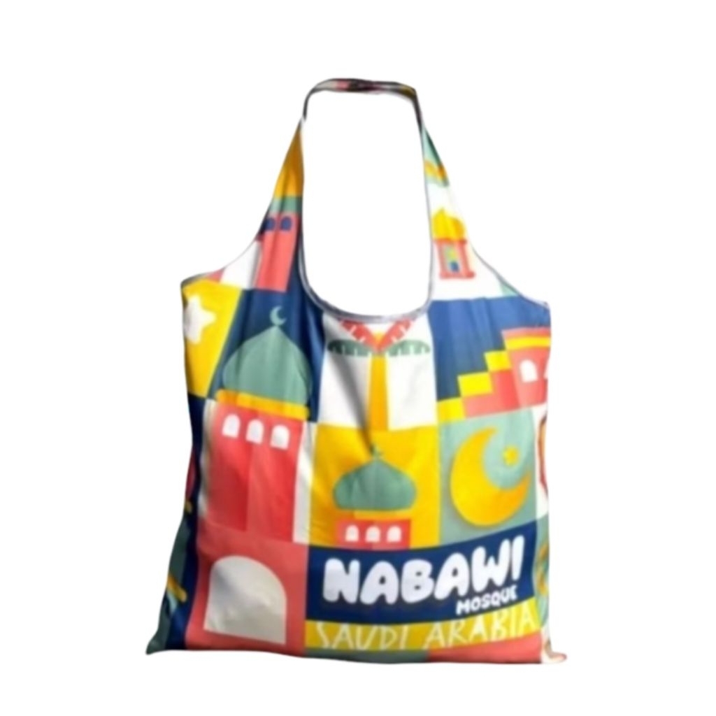 VANINA DEN Tas Belanja Lipat STANDART 31X39 cm dan JUMBO 46X60 cm Nabawi Mosque Arab Saudi Original