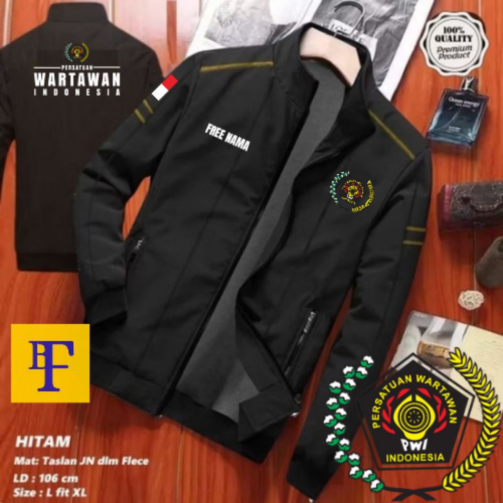 Jaket PWI Persatuan Wartawan Indonesia Custom Design Waterproof Free Nama