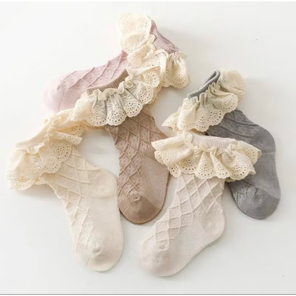 KAOS KAKI RENDA ANAK PEREMPUAN KAOS KAKI PESTA ANAK BAYI PEREMPUAN 245 KAOS KAKI KATUN TEBAL ANAK PE