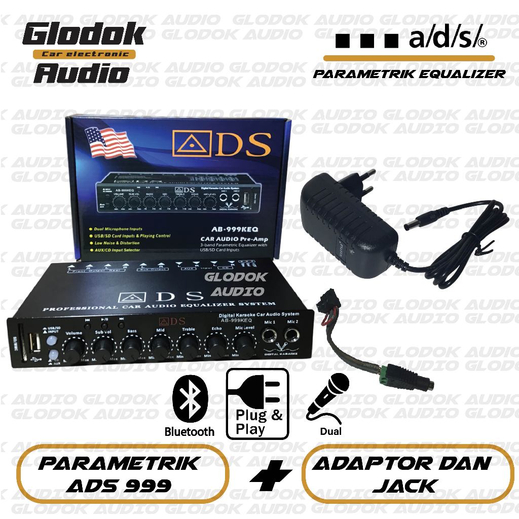 Parametrik Equalizer ADS AB 999 eq USB Karauke BLUETOOTH adaptor jack