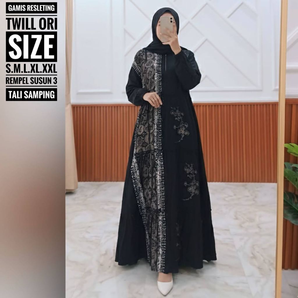 Baju Gamis Batik Twill Original Fashion Muslim wanita