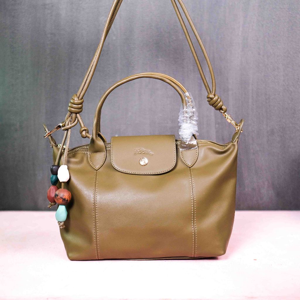[Bag] Princesshuang28 - LC Le Pliage Cuir Top Handle - Medium - Olive [Ready Stock]