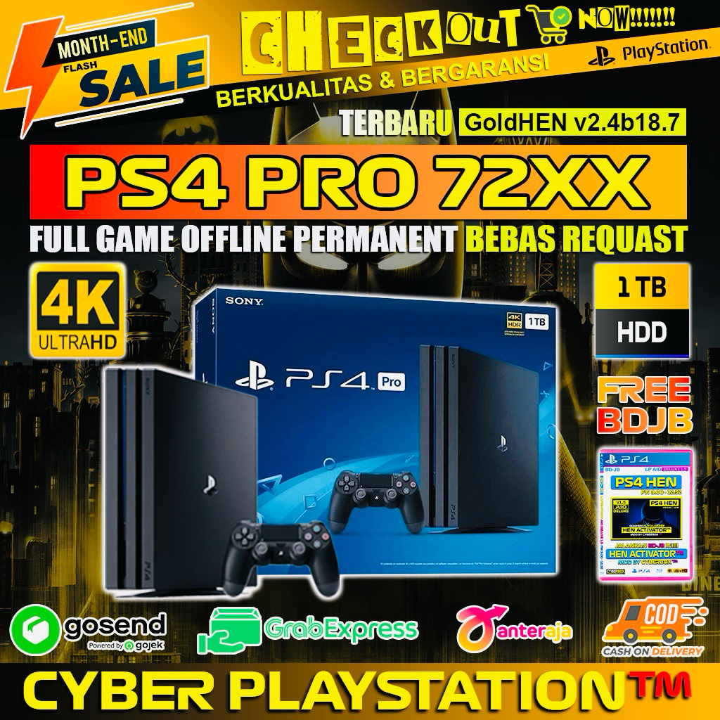 PS4 PRO SERI 72XX HEN 6.72/9.00/11.00/12.02/12.52 FULL GAME | GARANSI