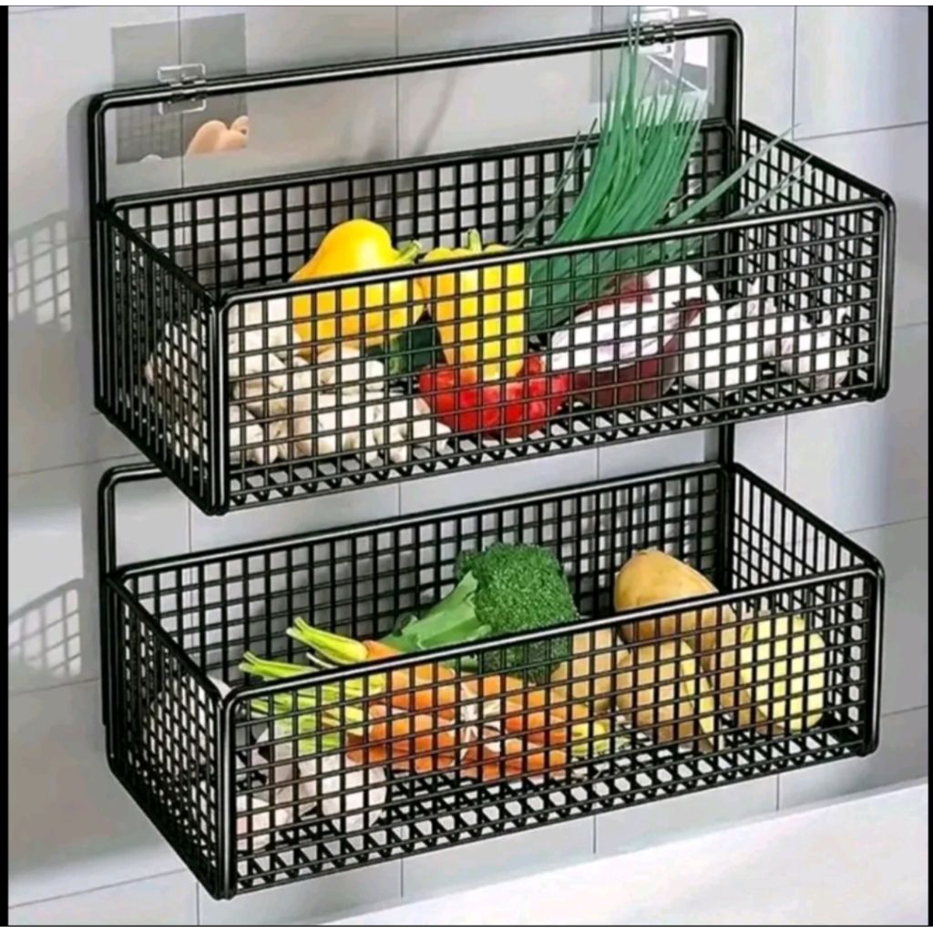 Rak Keranjang Besi Kamar Mandi, Rak Keranjang Besi Dapur, Rak Keranjang Serbaguna Besi Anti Karat ra