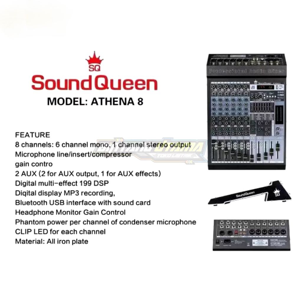 Mixer Audio Soundqueen Athena 8 Channel Original TERLARIS