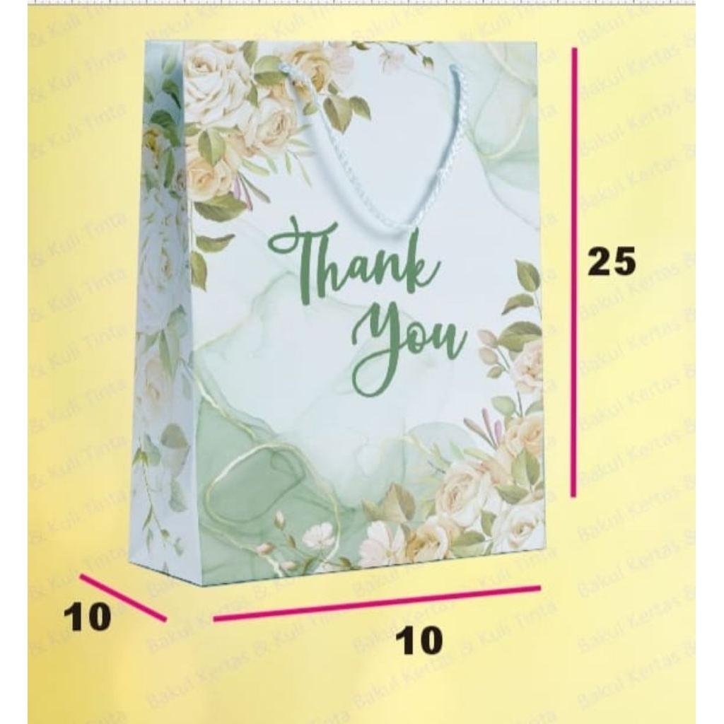PAPERBAG BOTOL FULL COLOUR 10X10X25 /TAS KERTAS TUMBLER SOUVERNIR