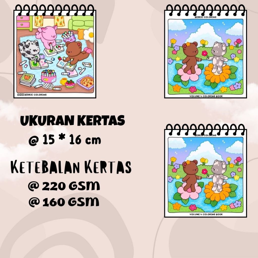 Aktivitas Buku Mewarnai Coloring Book Tema BERRIE VOL 4 Gambar Bagus Jelas Kertas BC Tebal 220 gsm