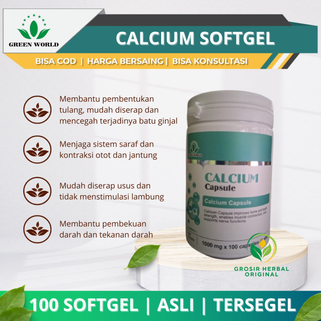 Green World Calcium Softgel Original Terbaru