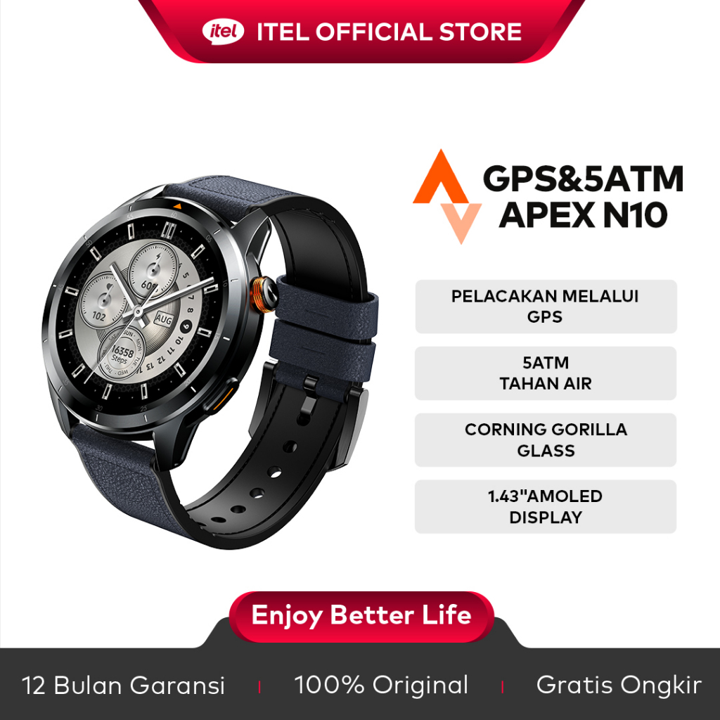 [GPS + 5ATM] itel N10 Smart Watch Standalone GPS | 5ATM Waterproof | Bluetooth Calling BUSINESS x SP