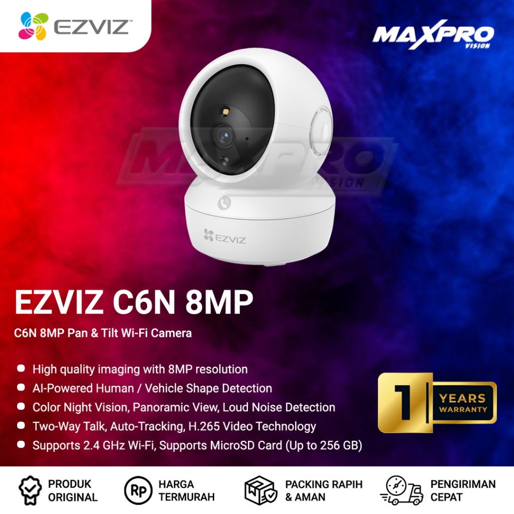 EZVIZ C6N 8MP - IP CAMERA SMART WIRELESS 8MP TWO WAY AUDIO