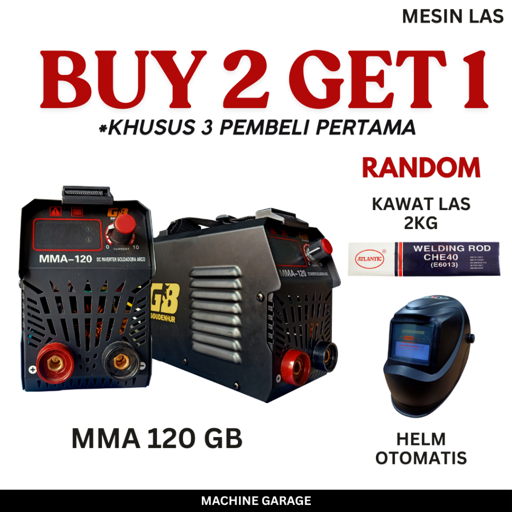 Mesin Las Inverter IGBT MMA 120A 450 Watt Premium - Paket Lengkap Siap Pakai Garansi
