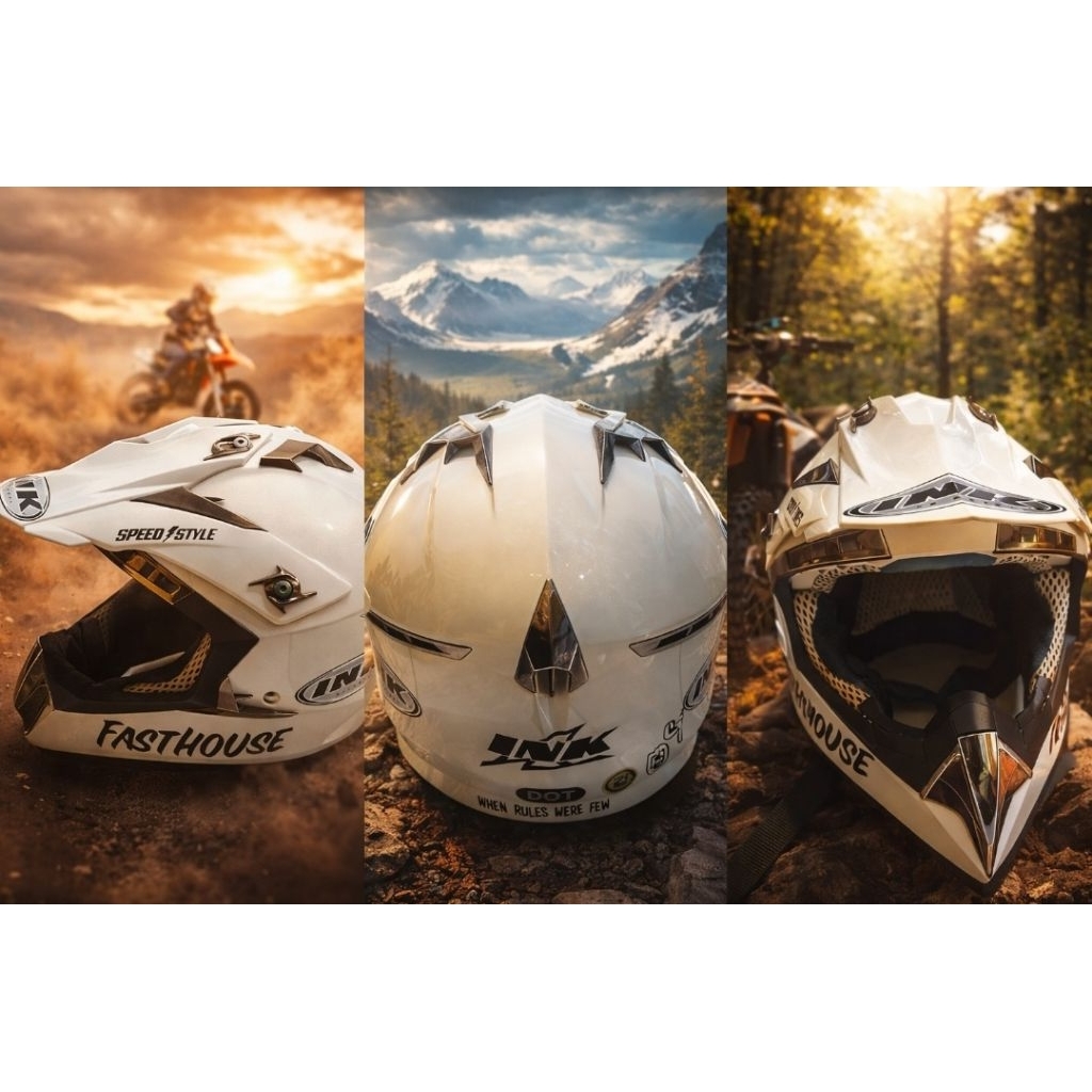 HELM CROSS Ink Crooss MTb Dragoon Putih M (57-58) - Helm Bekas Seperti baru 99% Dewasa Ringan dan Ny