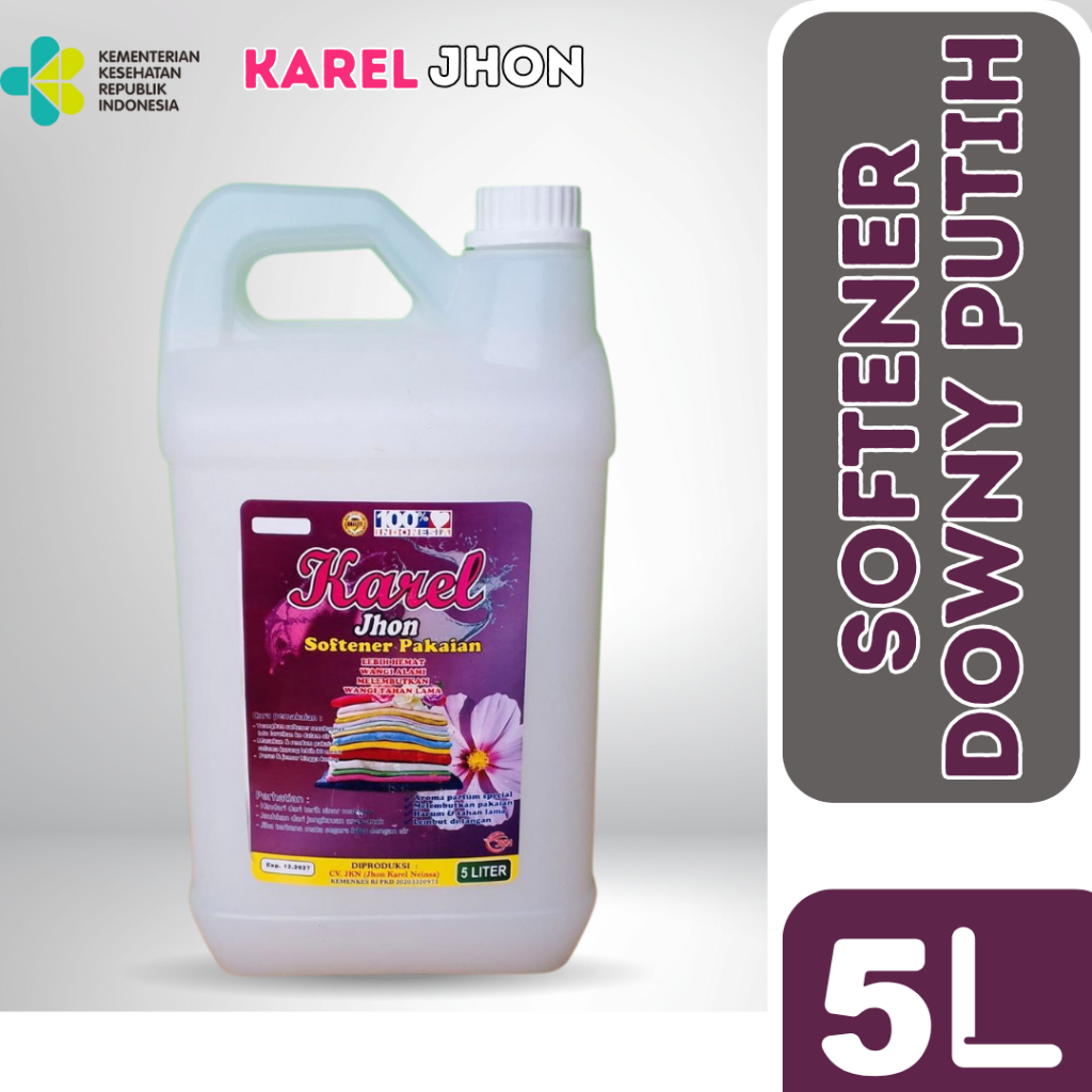 Softener Downy Putih 5L – Pewangi & Pelembut Pakaian Premium, Wangi Tahan Lama Karel Jhon Semarang