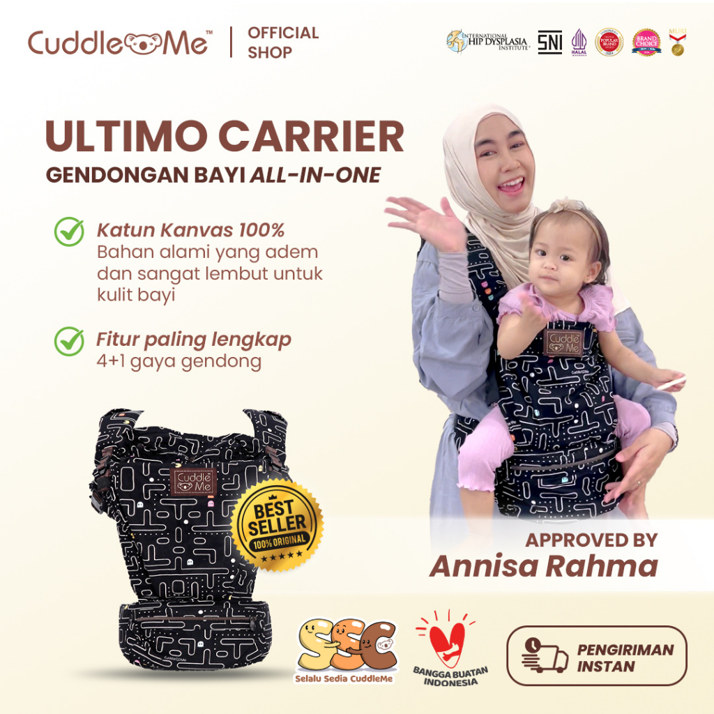 CUDDLEME Gendongan Bayi - Ultimo Carrier Gendongan Kanguru SSC M-Shape Adjustable