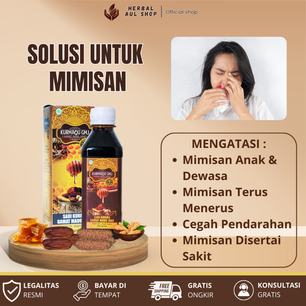 Kurmaqu GMJ Obat Mimisan Anak & Dewasa, Mimisan Terus Menerus, Cegah Pendarahan, Mimisan Disertai Sa