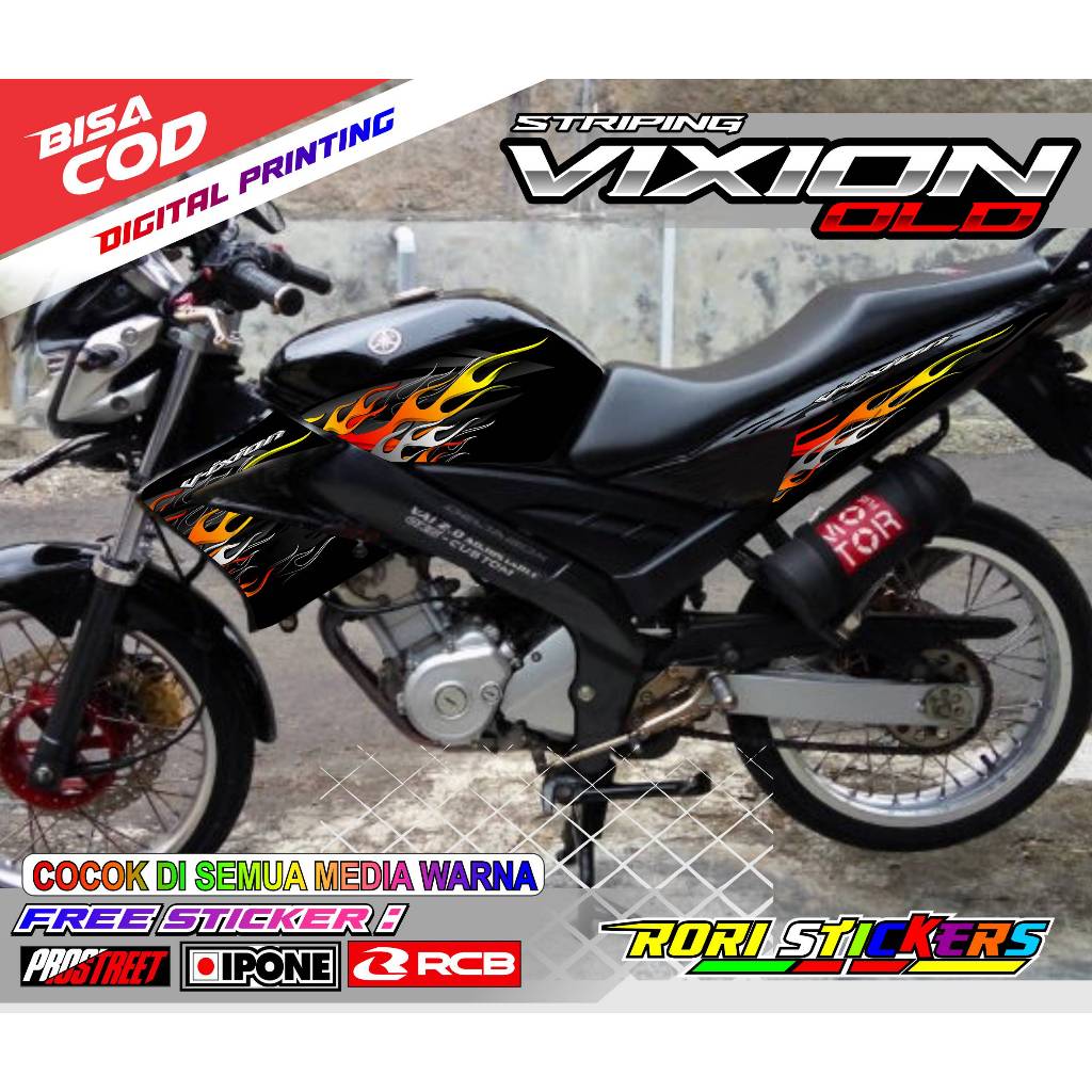 STRIPING VARIASI YAMAHA VIXION OLD - MOTIF API/ STIKER LIST VARIASI MOTOR VIXION OLD