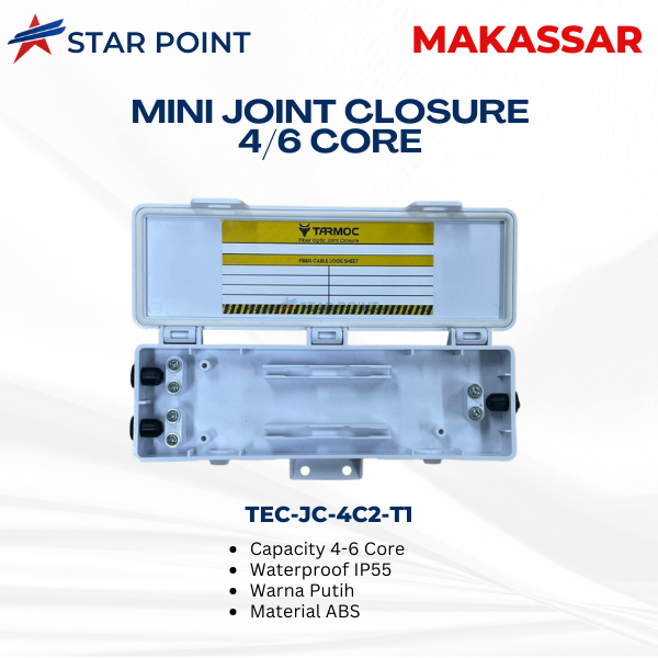 Tarmoc TEC-JC-4C2-T1 | Mini Joint Closure  4/6 Core Putih | 4/6 Core White