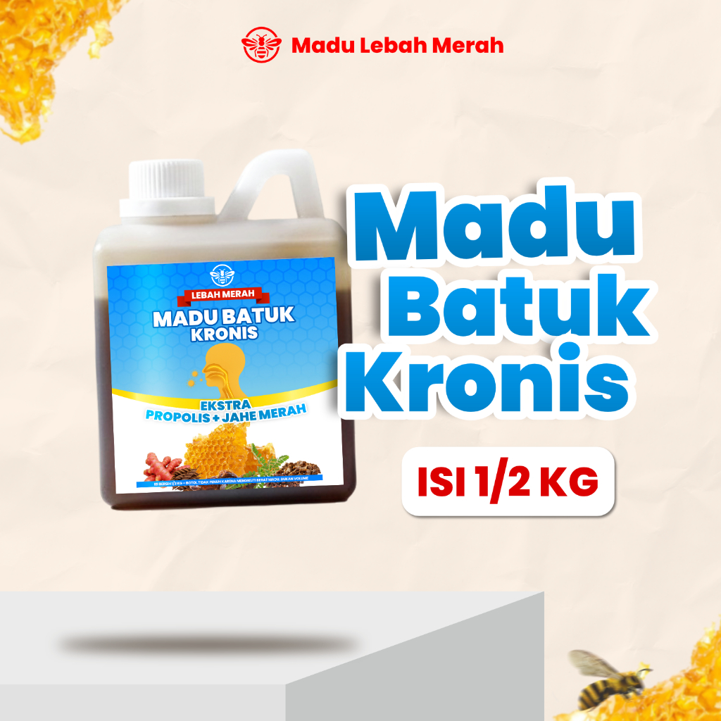 (PROMO 1/2 KG) Madu Batuk Flu Pilek Batuk Kering Batuk Berdahak Radang Tenggorokan Panas Dalam