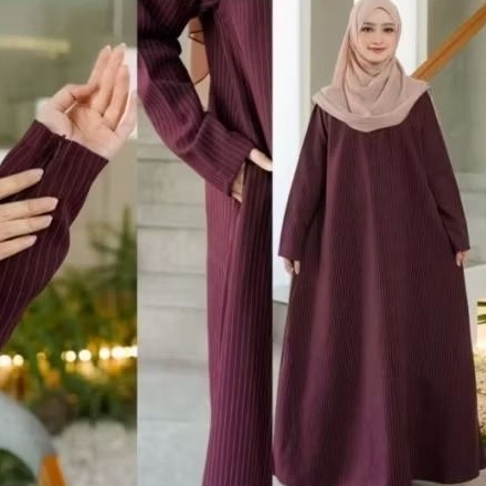 Gamis Semi Wool Salur M - XXL