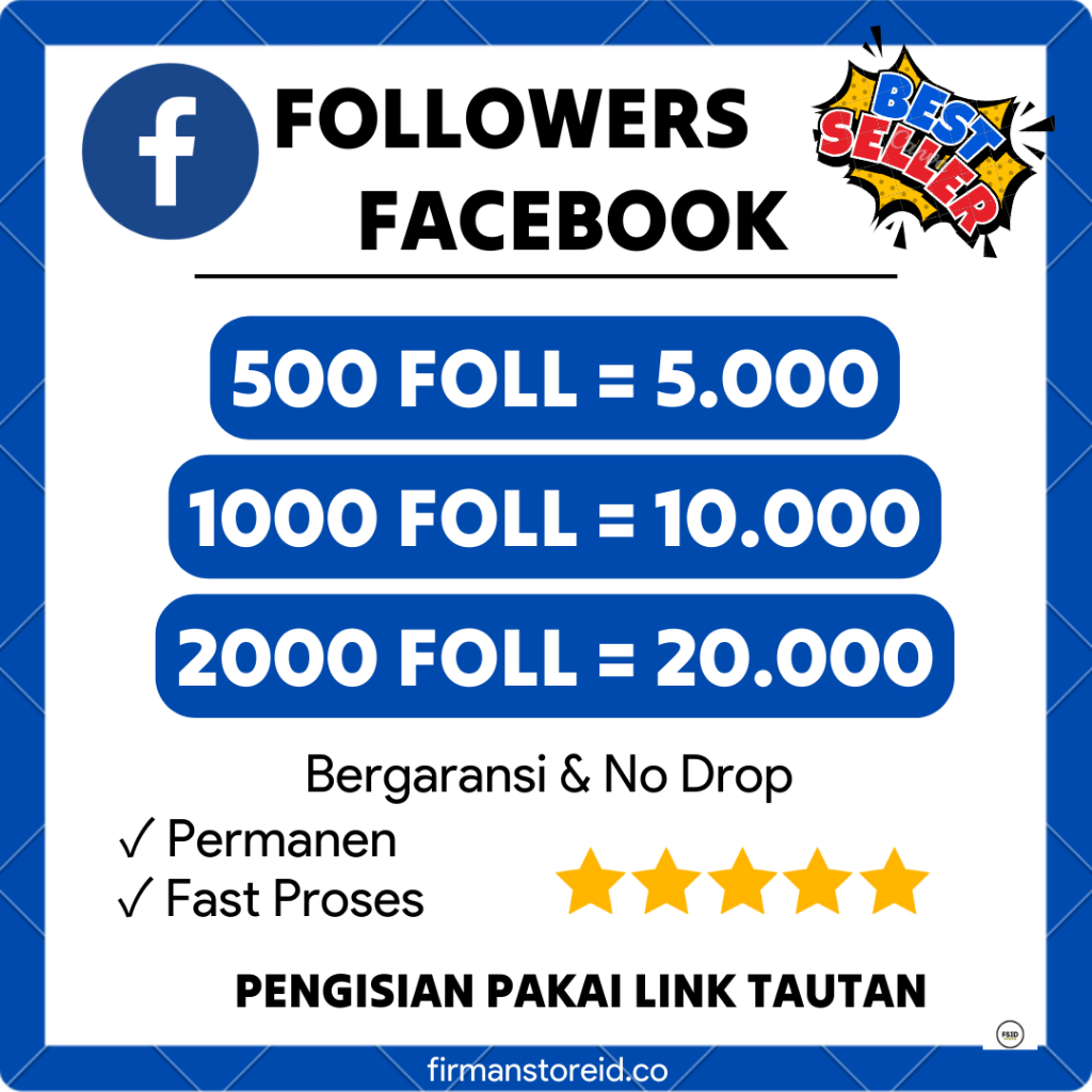 Follower Facebook Profil & Fanspage Pengikut Permanen Bergaransi Lifetime