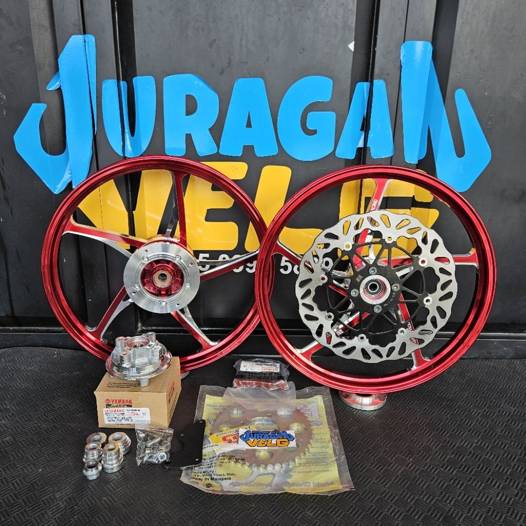 wheelset velg VND AK55 KZR supermoto herex surex crf klx dtracker vnd ak55 disk depan rubah kiri