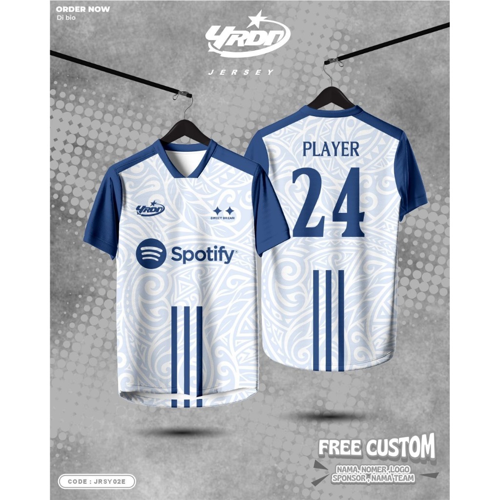 JERSEY PRINTING KAOS OLAHARAGA KOSTIM BOLA FUTSAL BADMINTON BASKET CUSTOM NAMA NOMOR DAN TEAM