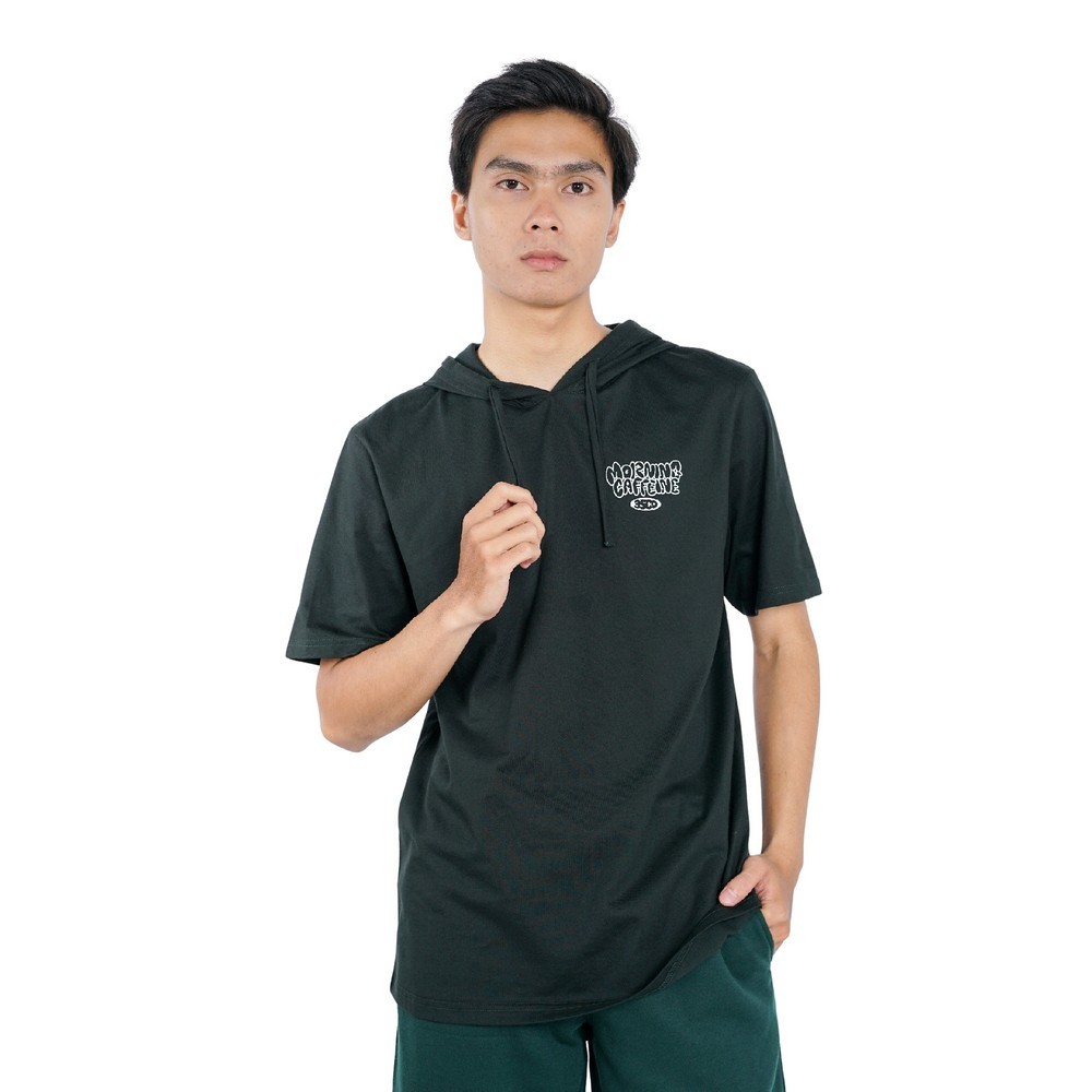 3Second Kaos Hoodie Pria Lengan Pendek Regular Fit Katun Morncaf OL-CFM011125