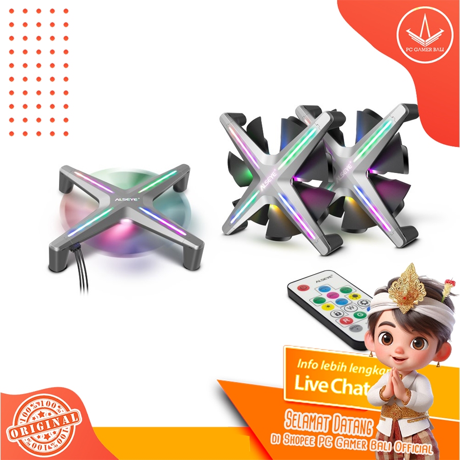 Fan Casing Alseye X12 Xtreme ARGB 3 In 1 - Abu-abu