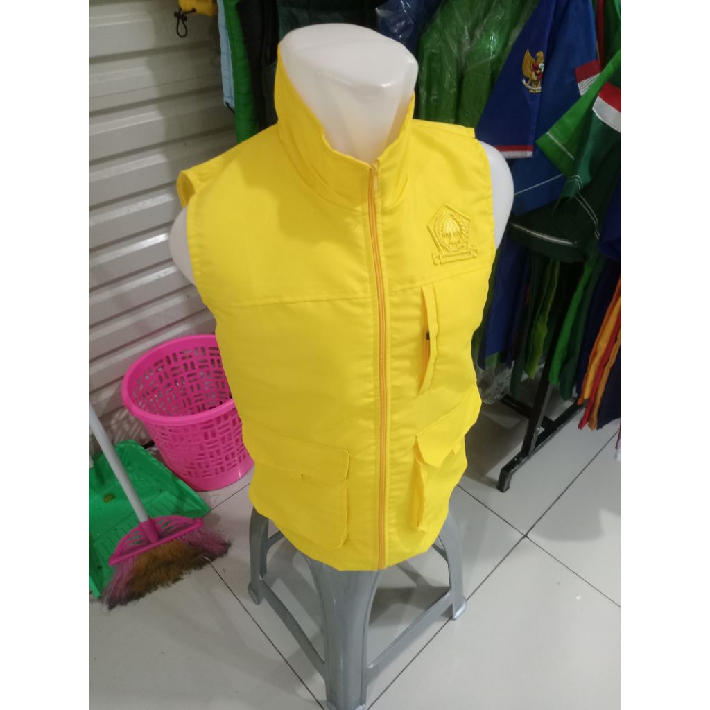 ROMPI GOLKAR KUNING POLOS LOGO BORDIR TIMBUL