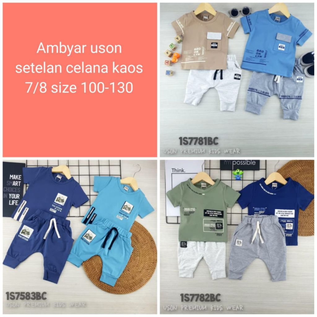 Ambyar Setelan anak Uson  size 100-130 celana kaos