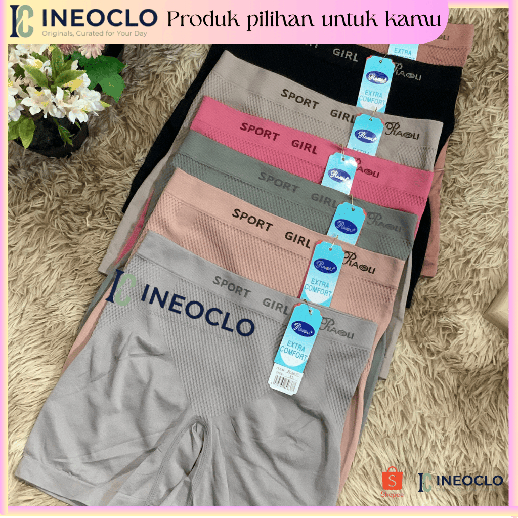 Celana Dalam Boxer Wanita Piaoli 6637 Rajut Sport Adem Nyaman CD Cewek PL6637 Safety Pants