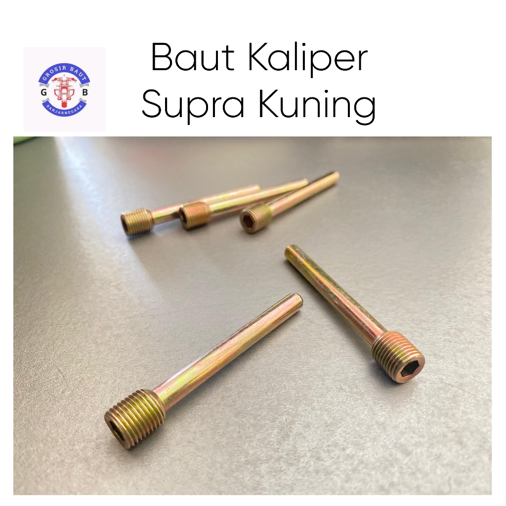 Baut Kaliper Supra Lama Warna Kuning / Baut Kaliper Cakram Depan Honda Supra Kuning