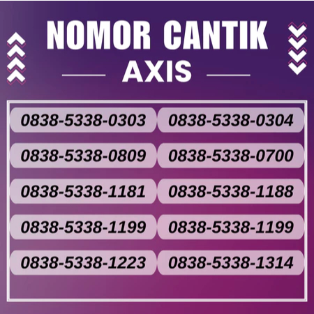 PROMO KARTU PERDANA AXIS CANTIK SPESIAL (A20) / NOMOR AXIS CANTIK TERLARIS TERMURAH / PERDANA AXIS C