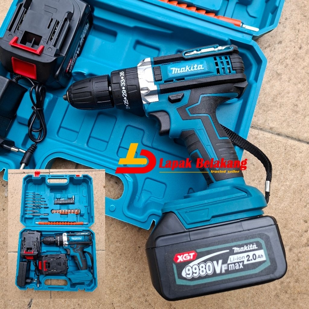 MAKITA 9980VF Mesin Bor Baterai Tangan Cordless Drill Battery Cordless Electric Drill Set