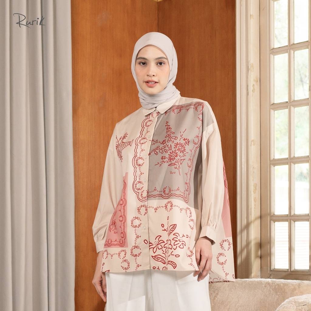 Rurik Kemeja Wanita Oversized Printing Lanita Shirt