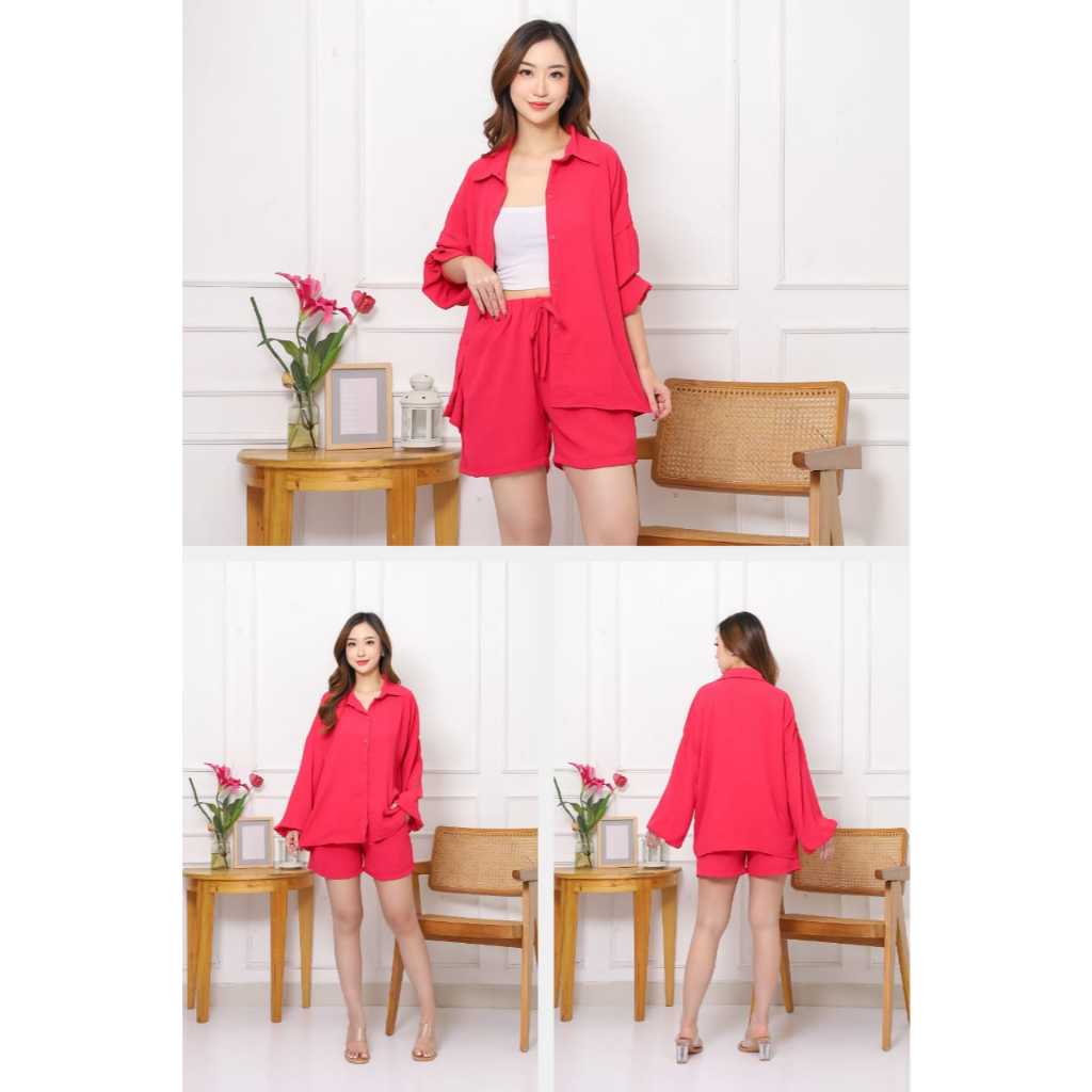 Gienid | One Set Daily Danen | Crinkle Premium | One Set Kemeja Busui Friendly