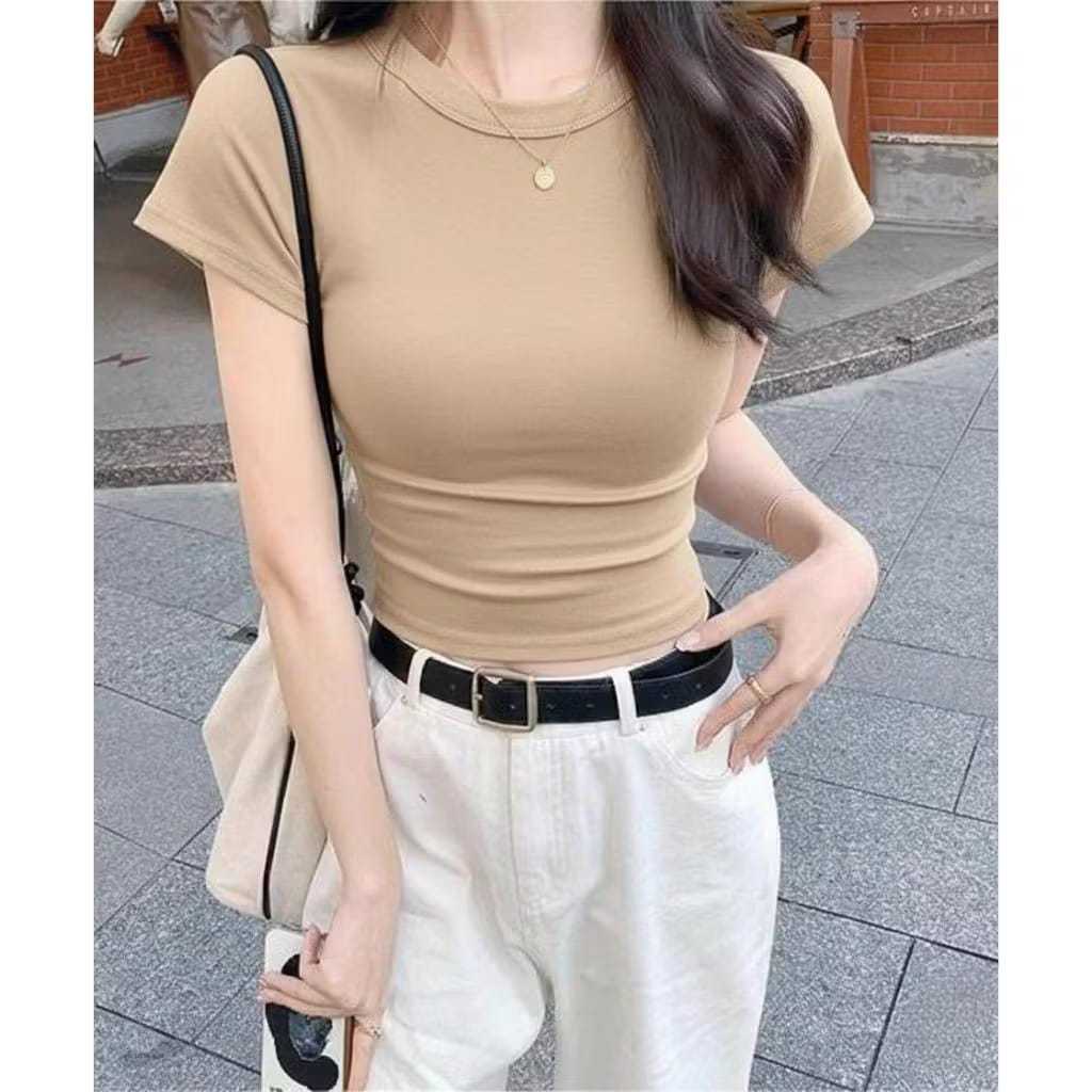 Basic Crop Knit Rib Crop Top