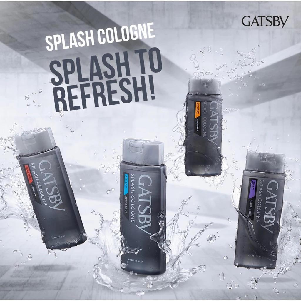 GATSBY Splash Cologne 175ml - Cologne Pria / Parfum Cowok / Fresh Cologne / Daily Fragrance / Maskul
