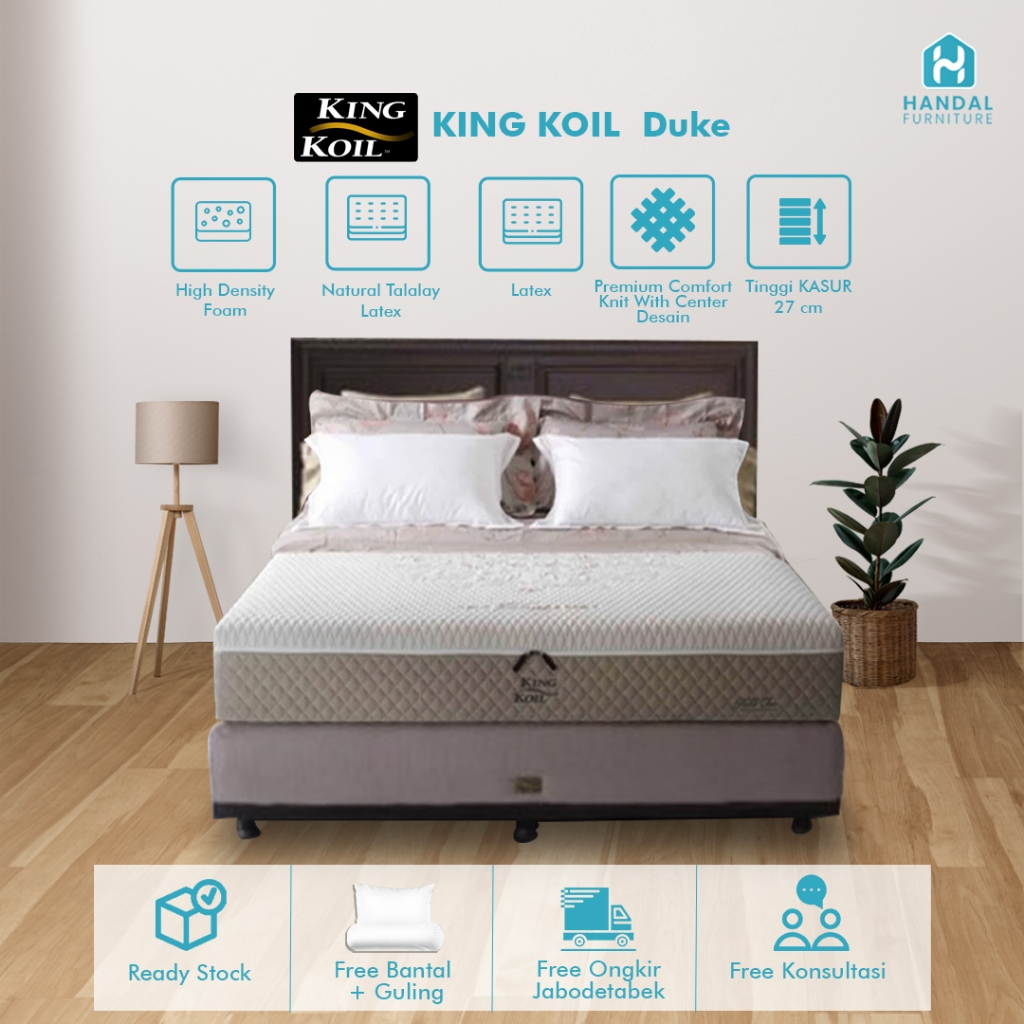 Kasur Full Latex King Koil Duke Anti Bakteri Firm Keras Tebal 27cm ORIGINAL Springbed