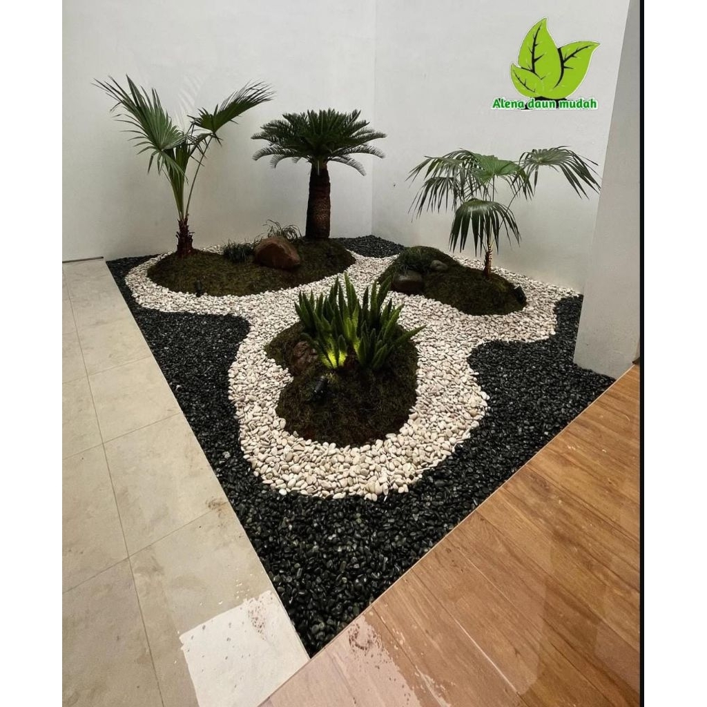 taman kering minimalis/taman batu koral/taman indoor/taman konsep simpel