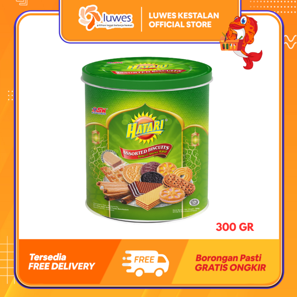 Hatari Assorted Biscuits 300g | Biskuit Hatari Kaleng | Hatari Kaleng Hampers Lebaran