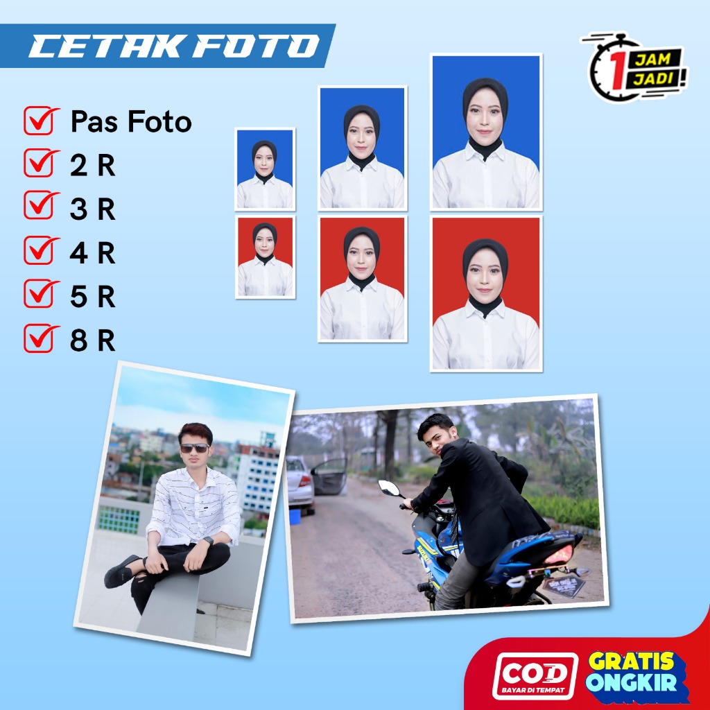 Cetak  Foto Glossy 2x3 3x4 4x6