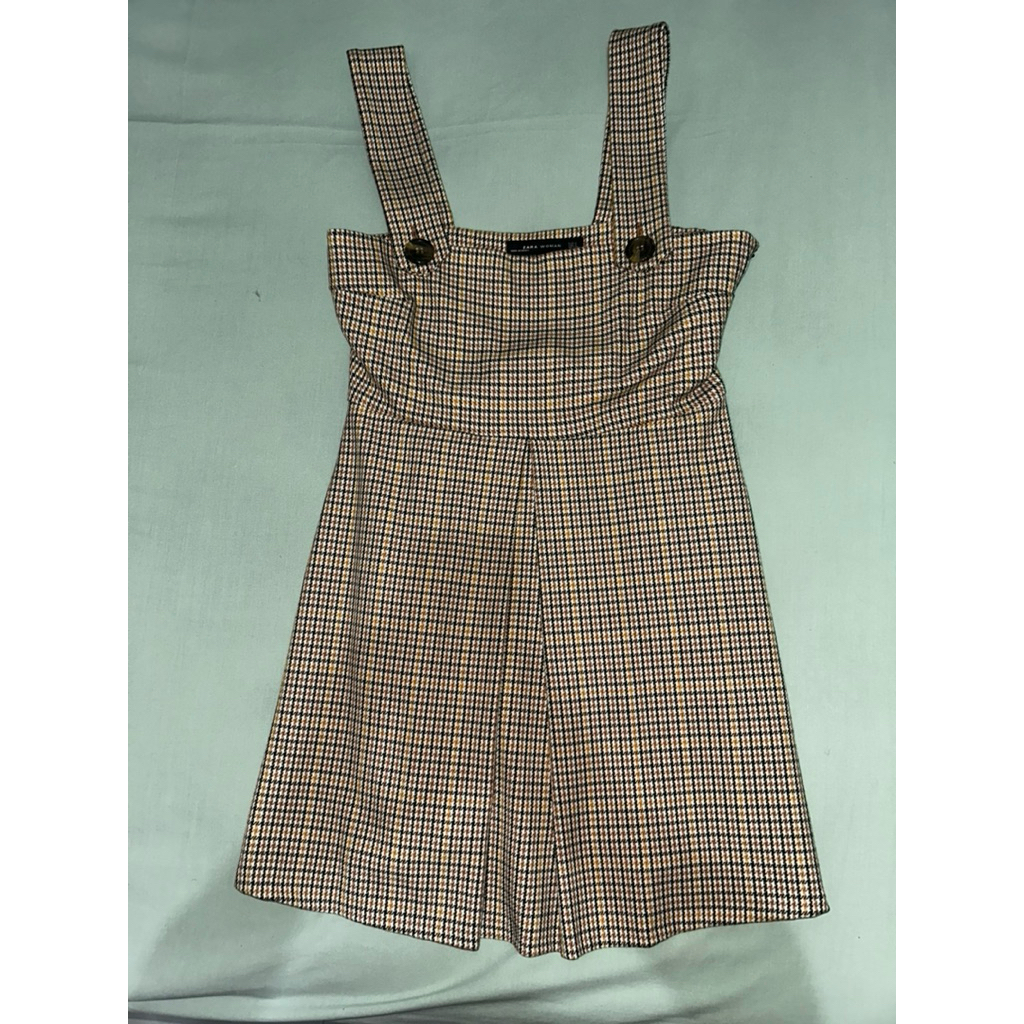 ZARA WOMAN Beige Plaid Sleeveless Mini dress [NEW]